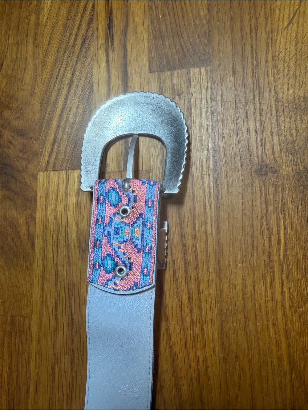 Vintage Colorful Nuovo Belt with Decorative Silver Buckle (017) - Picture 3 of 10